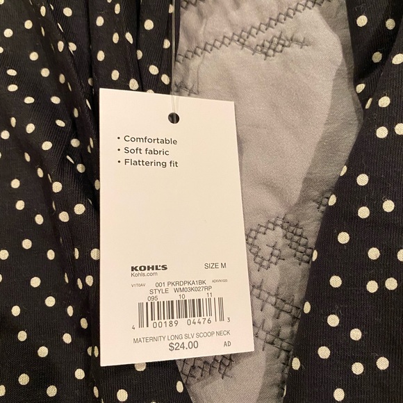 Maternity a:glow Ruched Long Sleeve polkadot Tee - Picture 4 of 7